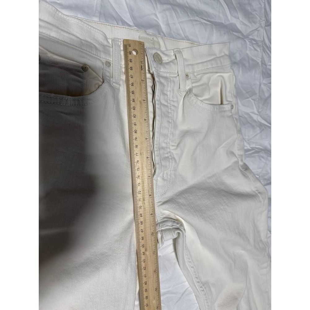 Mother The Tomcat Ankle Jeans Off-White Cream Puffs Size 25 - Picture 7 of 8